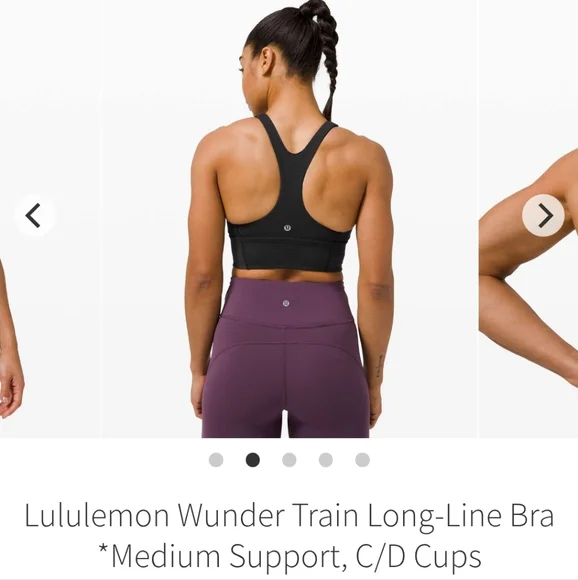 Lululemon Wunder Train Longline Bra *Medium Support, C/D Cup Black SIZE 4 - Picture 3 of 7